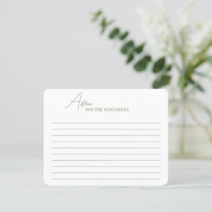 Enclosure Cards Advice for a bride shower.