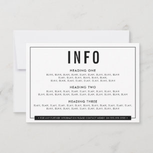 ENCLOSURE DETAIL fun bold block black white mono RSVP Card
