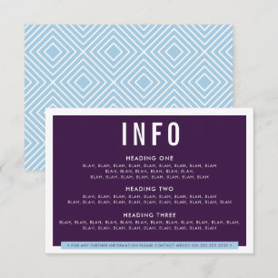 ENCLOSURE DETAILS fun block aubergine pale blue RSVP Card