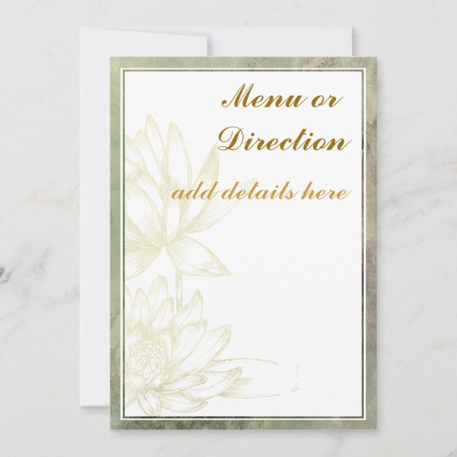 Enclosure or Menu Card (Front)