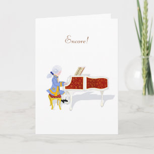 "Encore!" Cute Mozart Piano Performance Note Card