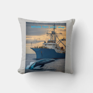 Encounter in the Deep:Blue Whale Meets OcenT-Shirt Cushion