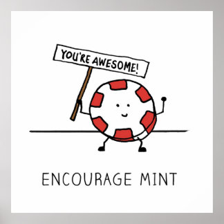 Encourage Mint Youre Awesome Poster