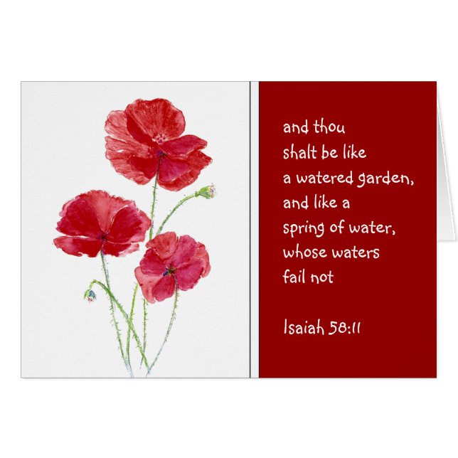 Encourage Promise Scripture Isaiah Poppy Garden (Front Horizontal)