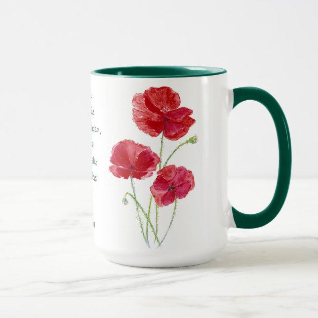 Encourage Promise Scripture Isaiah Poppy Garden Mug (Right)