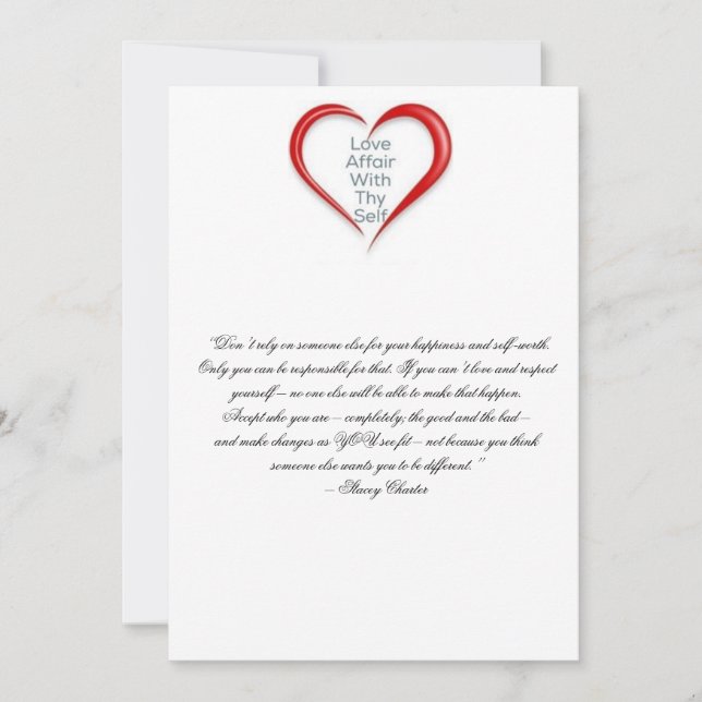 Encourage self respect thank you card (Front)