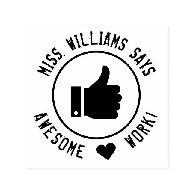 Encouragement Awesome Work Teachers Personalised Self-inking Stamp (Design)