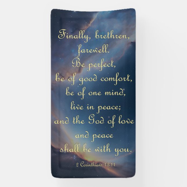 Encouragement Banner - 2 Corinthians 13:11 (Vertical)