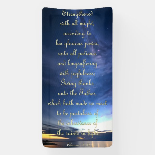 Encouragement Banner - Colossians 1:11-12 (Vertical)