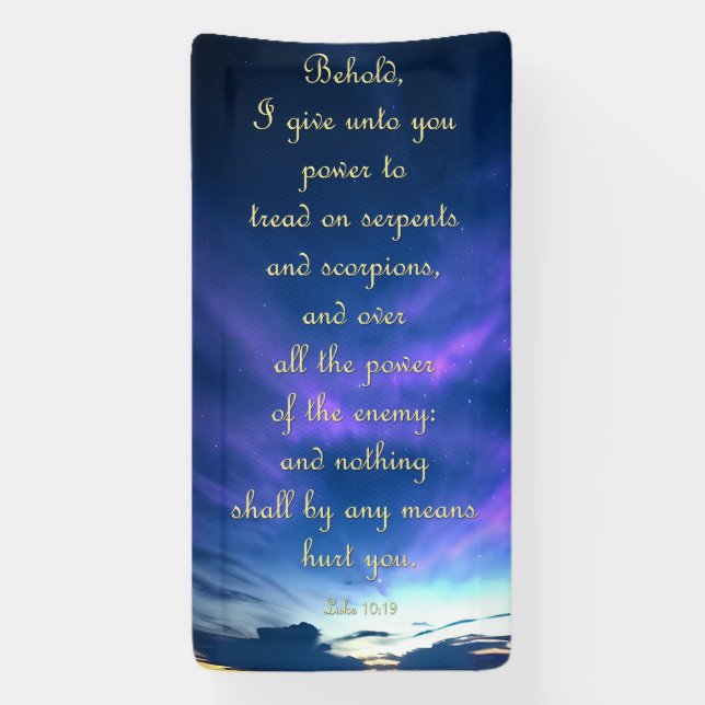 Encouragement Banner - Luke 10:19 (Vertical)