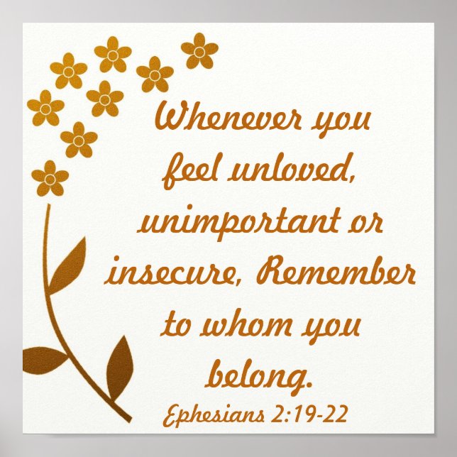 Encouragement bible verse Ephesians 2:19-22 Poster (Front)