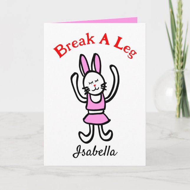 Encouragement Card for Dance Performance, Rabbit (Front)