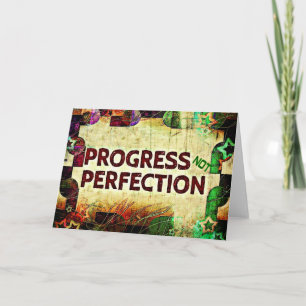 Encouragement Card - Progress Not Perfection