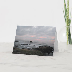 Encouragement Card: Rocky Coastline at Sunset Card