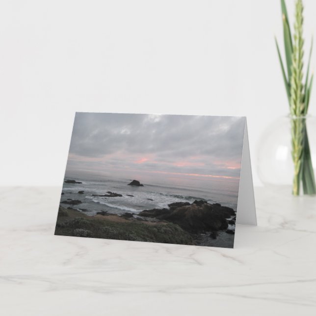 Encouragement Card: Rocky Coastline at Sunset Card (Front)