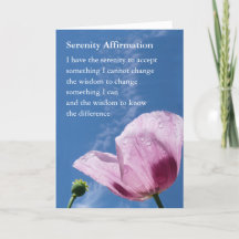 Encouragement card, Serenity Affirmation Card