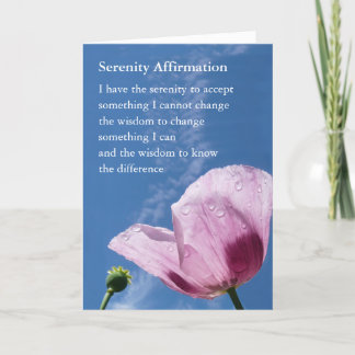 Encouragement card, Serenity Affirmation Card
