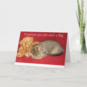 Encouragement Card with Cat and Teddy Bear
