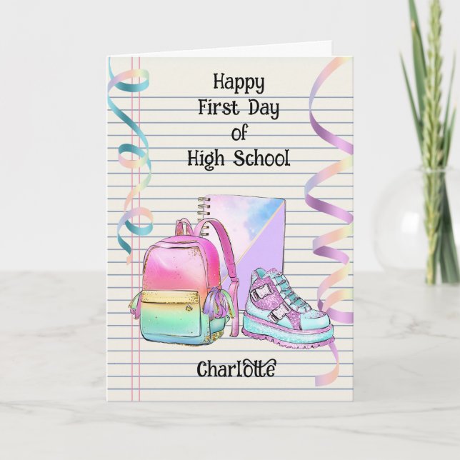 Encouragement First Day of High School Card (Front)