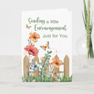 Encouragement for Her Cheerful Flowers Butterflies Card