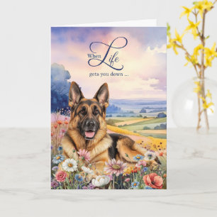 Encouragement German Shepherd Wildflower Meadow Card