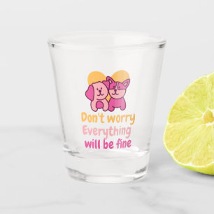Encouragement Get Well and Dog Couple Shot Glass