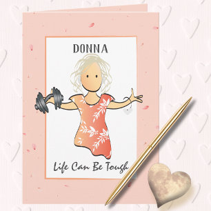 Encouragement Get Well Strength Female Cartoon Card
