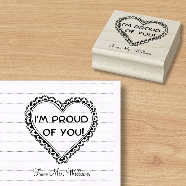 Encouragement,  heart shape teacher  rubber stamp (Creator Uploaded)