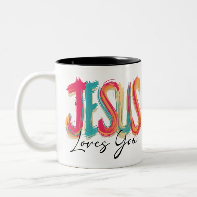 Encouragement in faith Two-Tone coffee mug (Left)