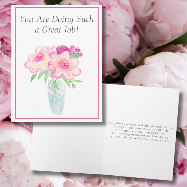 Encouragement Of Taking Care Elderly Peonies  Card (Creator Uploaded)