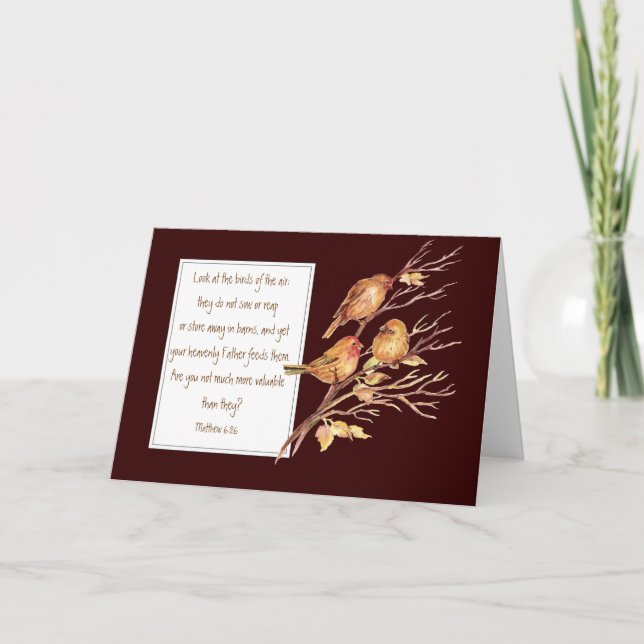 Encouragement Scripture, Matthew 6:26, Card (Front)