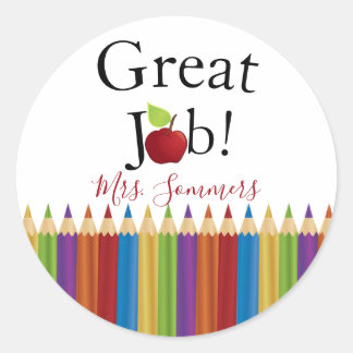 Encouragement Sticker| Teacher's Name Classic Round Sticker
