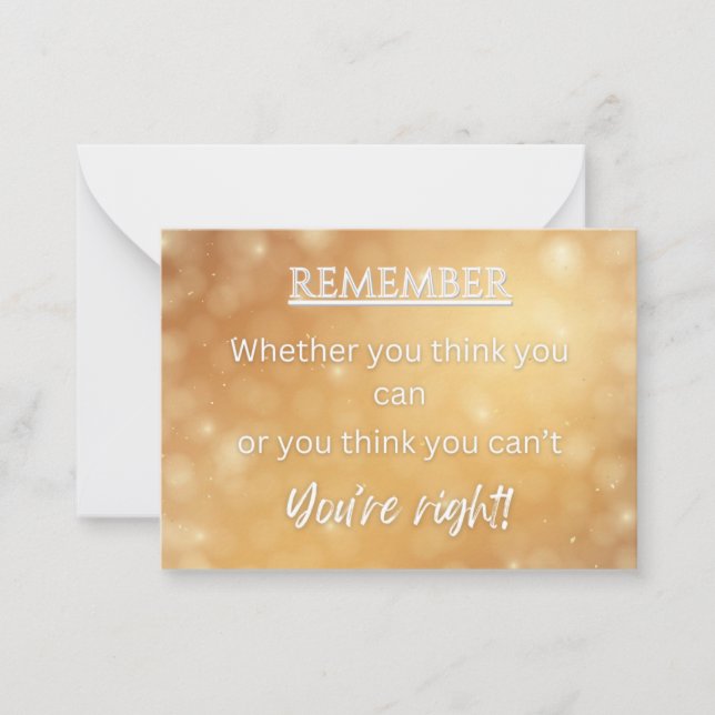 Encouragement thinking note card (Front)