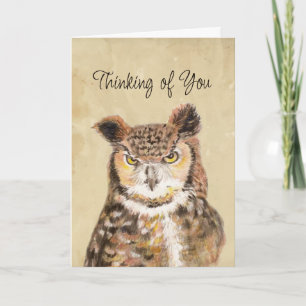 Encouragement Thinking of You Difficult Times Owl  Card