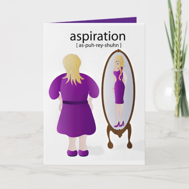 Encouragement Weight Loss Journey Woman in Mirror Card (Front)