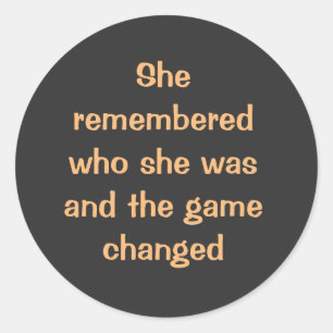 Encouragement words  with simple text on  classic round sticker