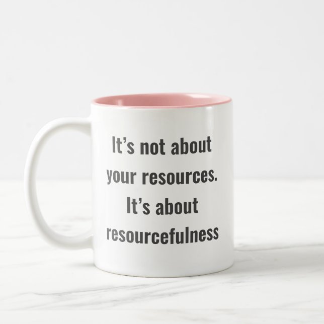Encouragement words  with simple text on  Two-Tone coffee mug (Left)