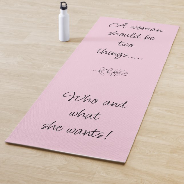 Encouragement yoga mat, strong woman yoga mat (In Situ)