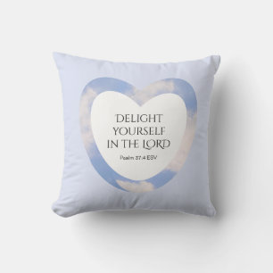 Encouraging and Uplifting Light Blue Bible Verse Cushion