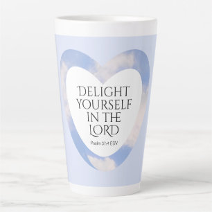 Encouraging and Uplifting Light Blue Bible Verse Latte Mug