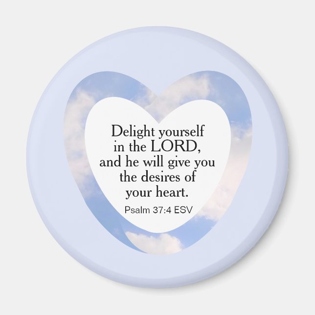 Encouraging and Uplifting Light Blue Bible Verse Magnet (Front)