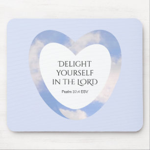 Encouraging and Uplifting Light Blue Bible Verse Mouse Pad