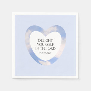 Encouraging and Uplifting Light Blue Bible Verse Napkin
