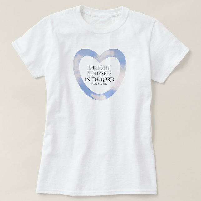 Encouraging and Uplifting Light Blue Bible Verse T-Shirt (Design Front)