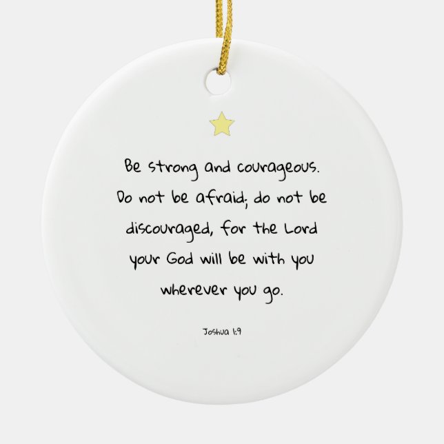 Encouraging Bible Verse Christmas Gift Ceramic Ornament (Front)