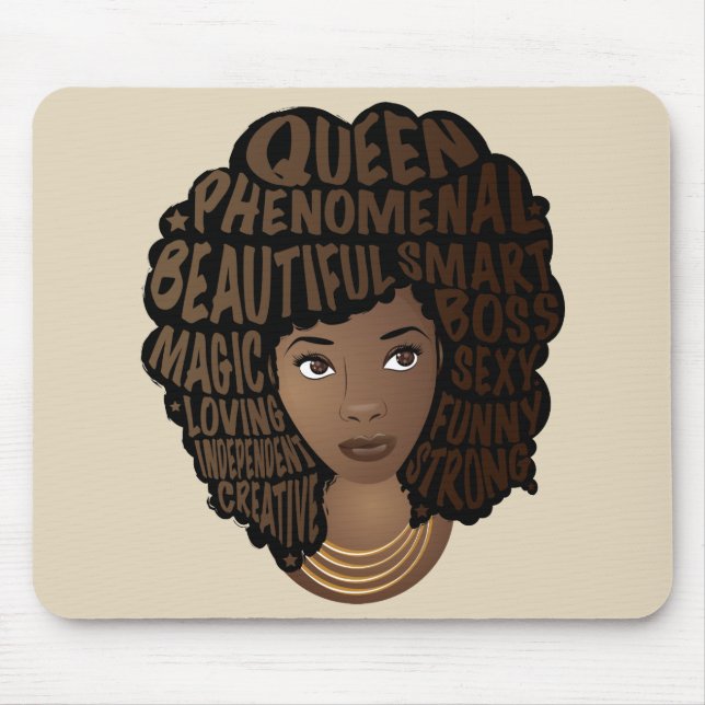 Encouraging Black Women, Beige Mouse Pad (Front)