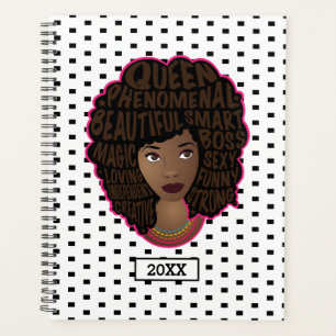 Encouraging Black Women   Black & White Polka Dots Planner