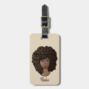 Encouraging Black Women, Enjoy the Journey, Beige Luggage Tag