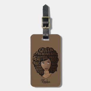 Encouraging Black Women, Enjoy the Journey, Brown Luggage Tag