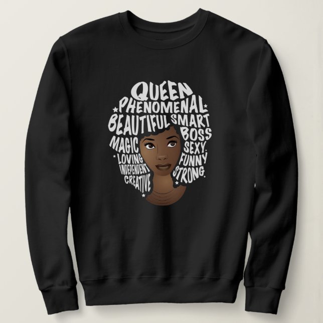 Encouraging Black Women, Natural Hair Beauty Sweatshirt (Design Front)